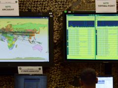 A cyber Joint Users Interoperability Communications Exercise, or JUICE, takes place at Aberdeen Proving Ground, Maryland.