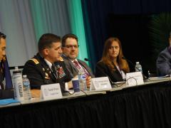 Panelists at the Defensive Cyber Operations Symposium discuss AI in the C2 domain.