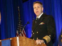 Adm. Philip Davidson, USN, commander of U.S. Fleet Forces Command, warns that the Navy is taking a risk by pushing modernization efforts to the back burner in favor of forward deployed fleet readiness. Photo by Mike Carpenter
