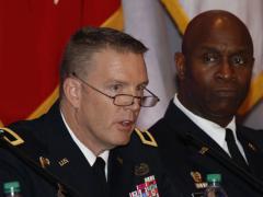 Brig. Gen. Christopher Eubank, USA, commandant, Army Signal School, speaks on a panel at AFCEA TechNet Augusta. Photo by Michael Carpenter