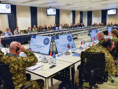 Members of the NATO Military Committee are briefed at the NATO Joint Warfare Centre in Norway. The Atlantic alliance is broadening its activities in cybersecurity amid more diverse threats and growing new technologies. Credit: NATO
