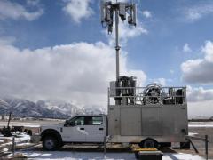 The Department of Defense is in the process of rolling out 5G communications at its military bases, including at Hill Air Force Base, Utah, pictured with a 5G mobile test station on the flight line to examine 5G-related avionics testing. The plan, however, is to leverage commercial sector 5G-related technologies and networks outside the United States, including cloud capabilities. U.S. Air Force photo by R. Nial Bradshaw