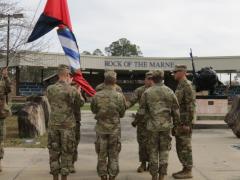 U.S. Army soldiers prepare for flag detail at Fort Stewart’s Marne Garden in January 2021. In January 2022, the fort will be hosting a groundbreaking pilot program, with soldiers testing out communications technologies from 24 companies in 16 armored vehicles. Spc. Elizabeth Clark, 50th Public Affairs Detachment