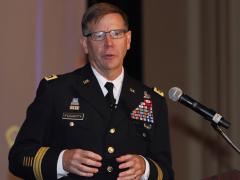 Lt. Gen. Stephen Fogarty, USA, commanding general, U.S. Cyber Command, speaks at AFCEA’s TechNet Augusta conference. Photo by Michael Carpenter