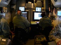 Air Surveillance and Interface Control technicians provide radar, radio and tactical data links to support the Sentry Savannah exercise at Hunter Army Airfield in February 2016. The Joint Tactical Networking Center supports interoperability among the military services and seeks to add new waveforms to the Department of Defense Information Repository. U.S. Air National Guard photo by Senior Airman Chelsea Smith/Released