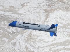 The X-61A unmanned aerial system successfully completed its second series of flight tests in July. The system is being developed by a Dynetics-led team under the Defense Advanced Research Projects Agency's Gremlins program. Photo courtesy of DARPA