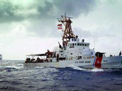 U.S. Coast Guard Cutter Sapelo and Royal Netherlands Navy Offshore Patrol Vessel HNLMS Holland search Caribbean Sea waters for bales of contraband. SeaWatch is the Coast Guard’s next-generation command and control system for cutters.