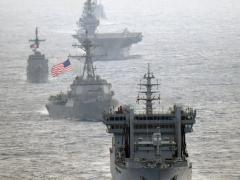 Ships of the U.S. Navy, the Indian Navy, the Japanese Maritime Self-Defense Force and the Republic of Philippine Navy transit through international waters in the South China Sea. Nations increasingly are working together in the face of Chinese aggression in the region. Credit: Japanese Maritime Self-Defense Force