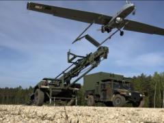 U.S. soldiers assigned to the Regimental Engineer Squadron, 2nd Cavalry Regiment, launch the RQ-7 Shadow, an American unmanned aerial vehicle (UAV), in Rose Barracks, Germany, in May 2020. The service relies heavily on UAVs to provide surveillance and reconnaissance support for warfighters and, as such, needs future power capabilities for longer UAV flights. U.S. Army photo by Maj. John Ambelang