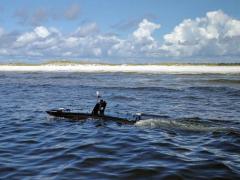The U.S. Naval Research Laboratory (NRL) Ocean Sciences Division tests the Mantas unmanned surface vehicle’s ability to conduct a detailed survey near Panama City Beach, Florida. The Navy is relying on help from the NRL and other laboratories to build a cadre of unmanned vehicles as a fleet multiplier. Credit: NRL/Daniel Parry