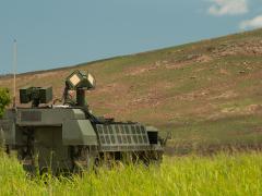 The U.S. Army’s Combat Shoot-Off, held this summer at Fort Sill, Oklahoma, helped the service identify which vendor Directed Energy-Maneuver Short-Range Air Defense (DE M-SHORAD) to choose for its laser-equipped Stryker combat vehicles, of which the service will field 4 systems to in 2022. Credit: U.S. Army photo by Jim Kendall