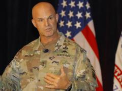 Maj. Gen. James J. Mingus, USA, commanding general, 82nd Airborne Division, speaks at AFCEA’s TechNet Augusta conference. Photo by Michael Carpenter