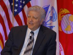 Tony Montemarano, DISA executive deputy director, discusses cyber, AI and data at TechNet Cyber. Photo by Michael Carpenter