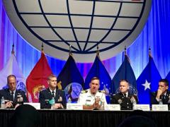 Military panelists discuss the government's cyber mission during AFCEA's Defensive Cyber Operations Symposium.