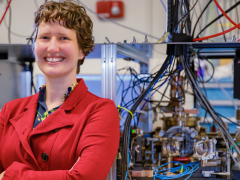 Sandia National Laboratories physicist Susan Clark leads the team that built the Quantum Scientific Computing Open User Testbed. The ion-based quantum computer was made for outside researchers to use. Photo by Bret Latter