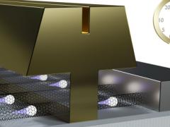 This artist’s concept shows the cross-section of a carbon nanotube T-gate transistor, with densely aligned carbon nanotubes, that can reach speeds of 100 gigahertz. Breakthroughs in this research, originally funded by the Army Research Office, may lead to better and more advanced mobile communications throughout the military and commercial worlds. Imagery courtesy of Carbonics Inc.