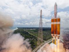 A United Launch Alliance Delta IV-Heavy rocket launches a National Reconnaissance Office payload into orbit from Cape Canaveral. While the U.S. intelligence community will continue to rely on government space assets, it will increasingly tap the commercial sector for innovative products and services.