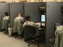 Signaleers at Fort Gordon, Georgia, train to use satellite communications systems. With the entire force embracing cyberspace as a warfighting domain, these signaleers ultimately must impart their understanding of cyberspace and its technological capabilities to other soldiers in operational units.