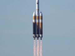 The United Launch Alliance Delta IV Heavy rocket lifts off from Vandenber Air Force Base on January 19, 2019. With its rapid fielding pace, the Space Development Agency plans to launch initial capacity of its new network in 2021. U.S. Air Force photo by Michael Peterson