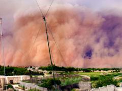 A sandstorm and thunderstorm move quickly over the fields of Sangin, Afghanistan, toward Forward Operating Base Jackson on May 4, 2011. Storms have a detrimental effect on the operation capabilities of U.S. and coalition forces.