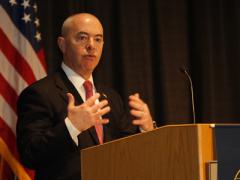 Deputy Secretary of the Department of Homeland Security Alejandro Mayorkas speaks at the Homeland Security Conference in Washington, D.C., in March. Photography by Michael Carpenter