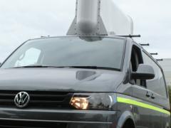 A radiation portal monitor (RPM) is used to scan vehicles and containerize cargo contaminated with naturally occurring radioactive materials (NORMs). Photo courtesy of Symetrica.