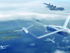 With its Gremlins program—named for the imaginary, mischievous imps that became the good luck charms of many British pilots during World War II—the Defense Advanced Research Projects Agency (DARPA) envisions fleets of drones dropping out of bombers. An artist’s rendering shows groups of unmanned aerial systems as they launch from large aircraft that are out of range of adversary defenses.