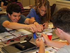 U.S. Army engineers expose high school students to science-related career paths through advanced classroom instruction and hands-on experiments as part of the Gains in the Education of Mathematics and Science program, which highlights power, energy and cyber curriculums.