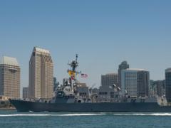 The guided-missile destroyer USS Gridley leaves San Diego in June for its new home port of Everett, Washington. The crew of approximately 250 is trained to execute multimission tasking, including air, surface, undersea, space and cyber warfare.