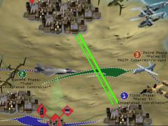 A screen shot depicts a future multiphase training program called Cylon Raider. The program would show how cyber factors into the modern battlefield.