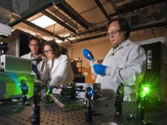 Sandia researchers work with new imaging techniques to view cell-level activity with unprecedented detail. (By Randy Montoya)