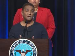 Essye Miller, principal deputy, DOD CIO, speaks at a town hall on the response to COVID-19. Credit: Screenshot of DVIDS video