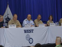 A West 2019 panel discusses combat operations in the cyber realm. Photo by Michael Carpenter