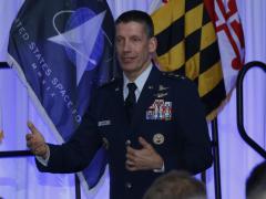 DISA Director Lt. Gen. Robert Skinner, USAF, addresses the audience at TechNet Cyber 2022. Photo by Michael Carpenter