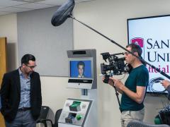 The Automated Virtual Agent for Truth Assessments in Real Time, developed at San Diego State University, can detect changes in physiology and behavior during interviews with travelers. Photo by Aaron Elkins