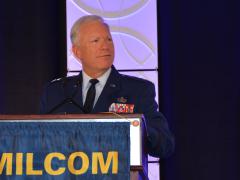 Lt. Gen. John Thompson, commander, Space and Missile Systems Center (SMC) and commander, Air Force Space Command, offers that the SMC 2.0 effort is all about shifting SMC's cultural mindset to be more innovative in satellite communications. Credit: Katie Helwig/AFCEA