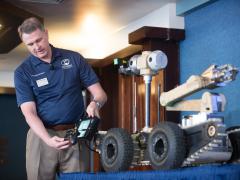 The Titus unmanned ground vehicle (UGV) is smaller, lighter, faster and smarter than its predecessors in the Andros family of systems.