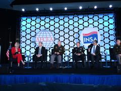 Panelists discuss strategic intelligence at the 2021 Intelligence and National Security Summit. Photo by Herman Farrer
