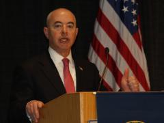 Deputy Secretary of the Department of Homeland Security Alejandro Mayorkas speaks at the Homeland Security Conference. Photo by Mike Carpenter