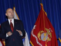 Adm. James G. Stavridis, USN (Ret.), dean of The Fletcher School of Law and Diplomacy and former supreme allied commander Europe (SACEUR), describes the global threat picture to attendees at the opening keynote address in West 2016.