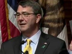 Defense Secretary Ash Carter delivers a lecture, "Rewiring the Pentagon: Charting a New Path on Innovation and Cybersecurity," at Stanford University in California on Thursday. The lecture highlights the Pentagon's new cyber strategy and innovation initiatives.