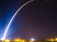 An Atlas V rocket carrying a Space-Based Infrared System Geosynchronous Earth Orbit satellite for an Air Force mission lifts off from Cape Canaveral Air Force Station, Florida, in January. DOD is proposing the creation of the U.S. Space Force to protect the space domain. Credit: United Launch Alliance