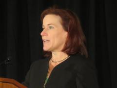 Claire Grady, senior officer performing the duties of the deputy secretary and under secretary for management, addresses the AFCEA Homeland Security Conference.