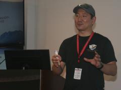 Timothy Chung, program manager, Tactical Technology Office, Defense Advanced Research Projects Agency (DARPA), briefs SIGNAL Magazine and other reporters on August 20 during DARPA's Subterranean Challenge at a coal mine research facility in Pittsburgh.