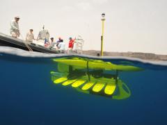 A Wave Glider SV2 moments before deployment.