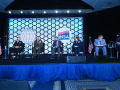Military intelligence leaders from all the services discuss their services' needs at the 2021 Intelligence and National Security Summit. Photo by Herman Farrer