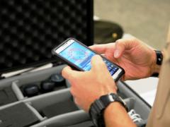 Marines conduct civil-military operations and collect, process, analyze and share information using software from a smartphone.