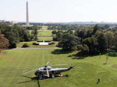 President Donald Trump departs from the South Lawn of the White House on September 6. With the issuance of the new National Cyber Strategy, the president promises his administration "will act to further enable the Department of Homeland Security (DHS) to secure federal department and agency networks.” Credit: Shealah Craighead