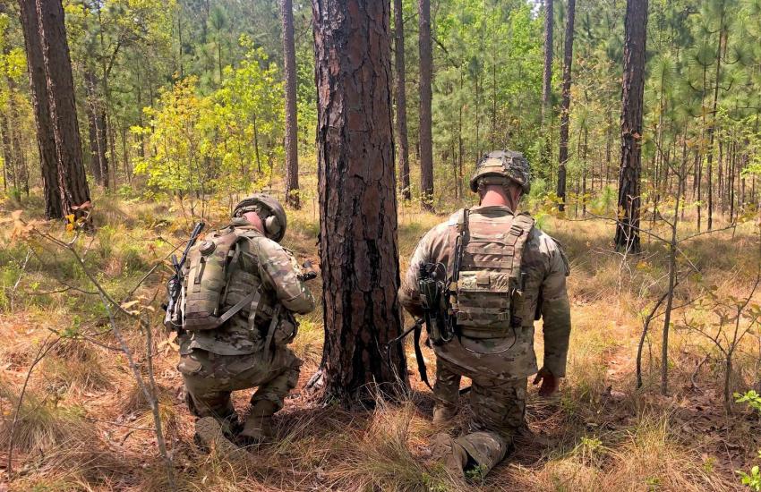 Paratroopers with the 1-504 Parachute Infantry Regiment, 1st Brigade Combat Team, 82nd Airborne Division operate a Leader Radio AN/ PRC-163 during the Handheld, Manpack and Small Form Fit Initial Operational Test and Evaluation in January 2021
at Fort Bragg, North Carolina, using Handheld, Manpack, Small Form Fit radios. U.S. Army Photo/Nicholas Robertson, U.S. Army Operational Test Command Visual Information Specialist