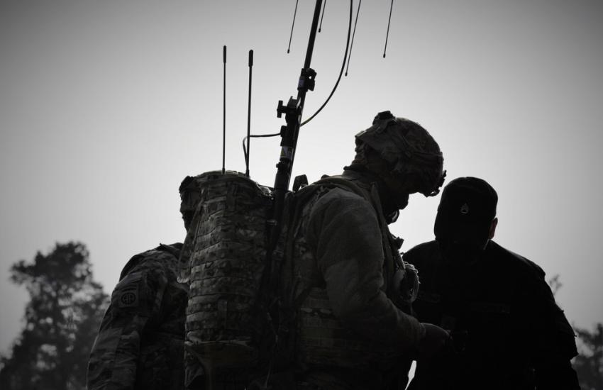 U.S. Army soldiers assigned to “Wild Bill” Platoon, 1st Squadron, 7th Cavalry Regiment and 1st Battalion, 4th Infantry Regiment conduct electronic warfare training during Combined Resolve XV, in February 2021 at the Hohenfels Training Area.